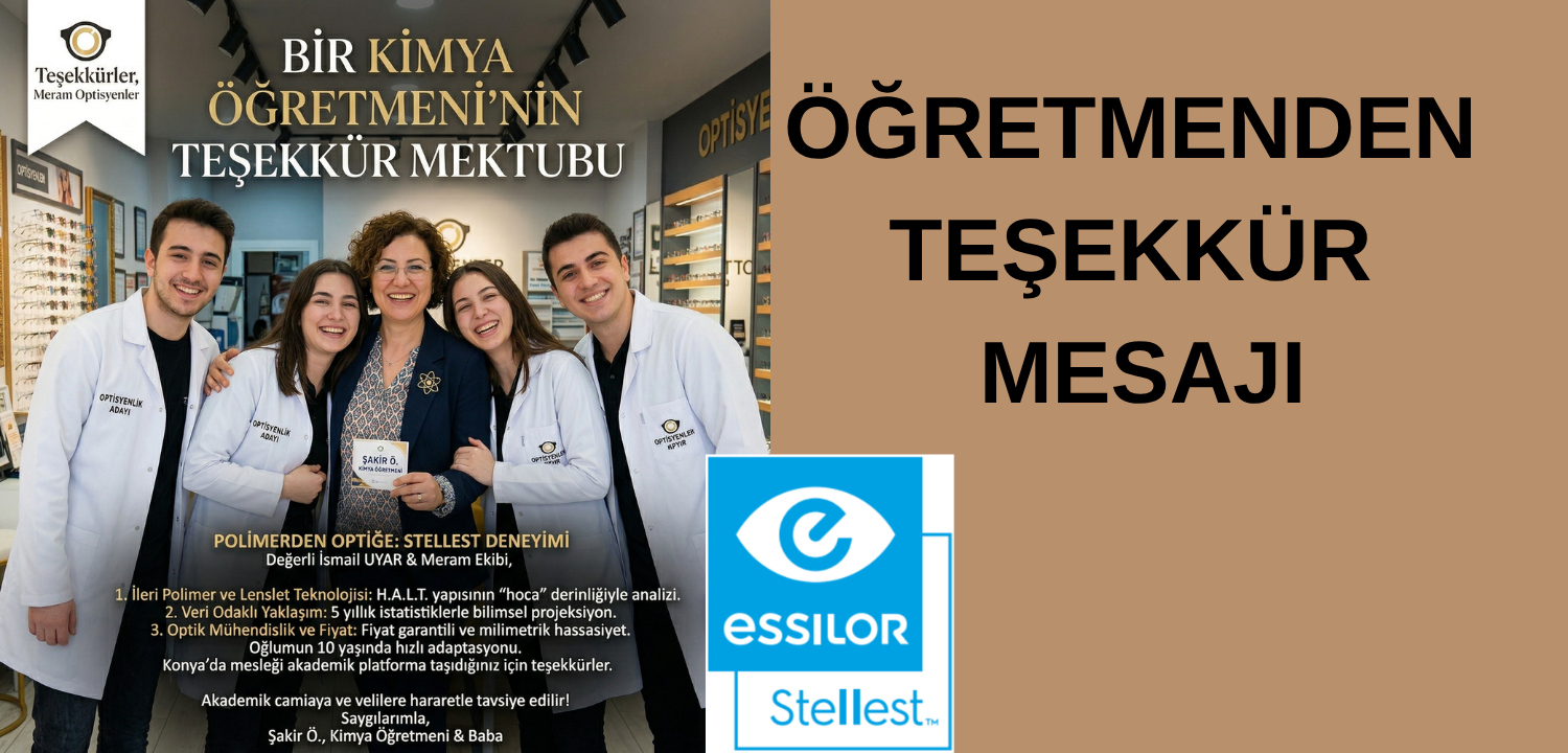 Bir Öğretim Görevlisi ve Kimya Öğretmeninden Teşekkür Mesajı