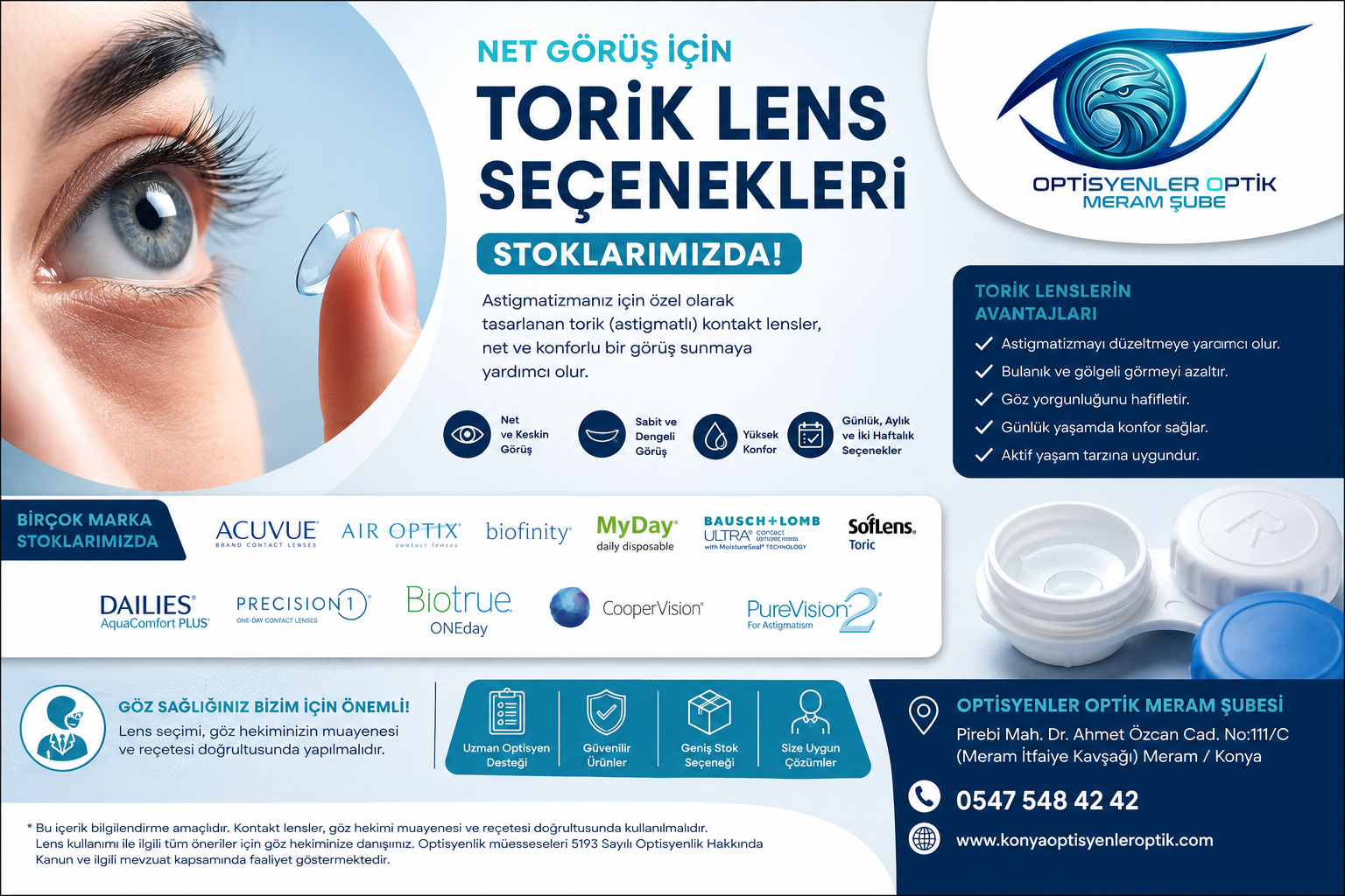 Astigmatlı Toric Lensler Optisyenler Optik Konya'da!